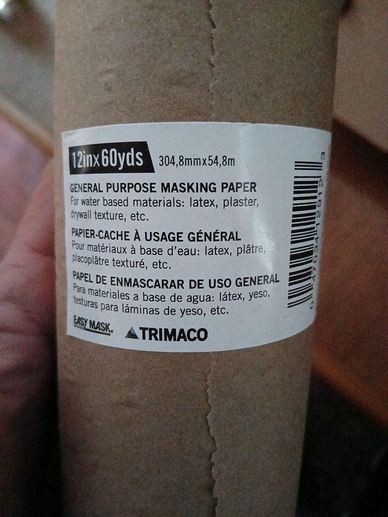 12 Rolls Of Masking Paper And 12 Rolls Of Masking Tape.   $25