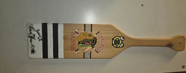 Custom Hand-Painted Chicago Blackhawks Greek Pledge Paddle – Wooden Decorative Sorority Fraternity Sports Memorabilia
