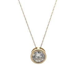 Woman’s Ladies 14k Yellow Gold 2 CT Lab Grown Diamond Solitaire Pendant On 18” Inch Chain Necklace GP3123787