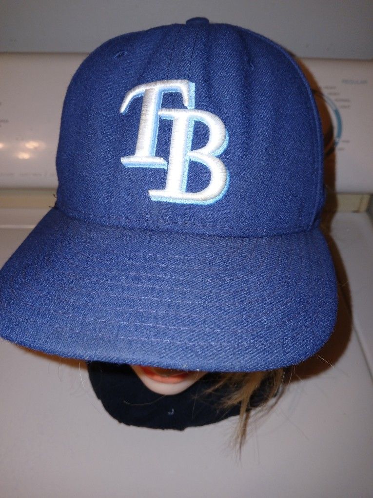 Tampa Bay Rays New Era 5950 Official On Field Baseball Cap size 7 And 1/8