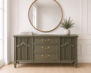 Vintage Green Buffet Or Dresser