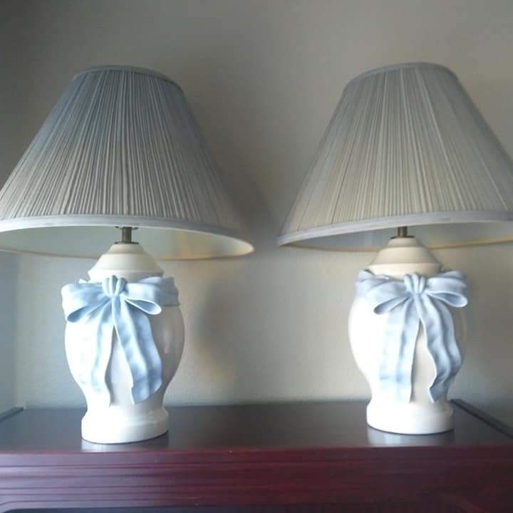 Two Blue Bow Lamps