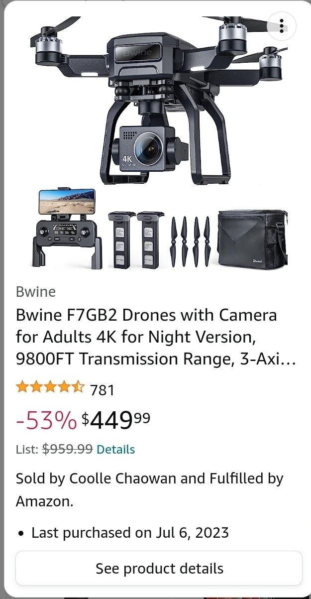 Bwine F7GB2 Drone (New)