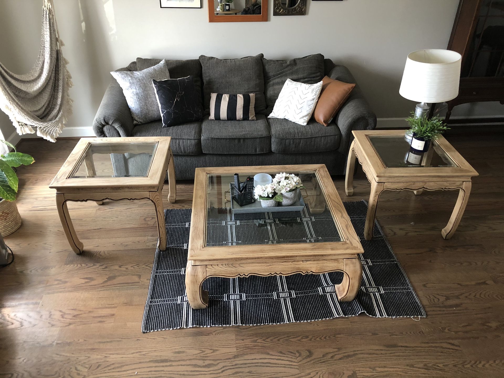 Coffee Table and 2 End Tables Custom Refinished Natural Wood