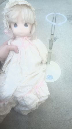 precious moments doll w/stand