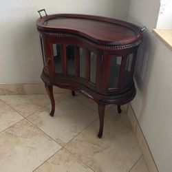 Kidney Shaped Antique Liquor Bar 