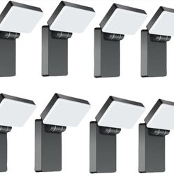 40W LED Outdoor Wall Light, 3000LM 5000K No-Glare Porch Light, IP65 Waterproof Anti-Rust, 360° Adjustable Head for Yard, Garage, Above Door (8Pack)