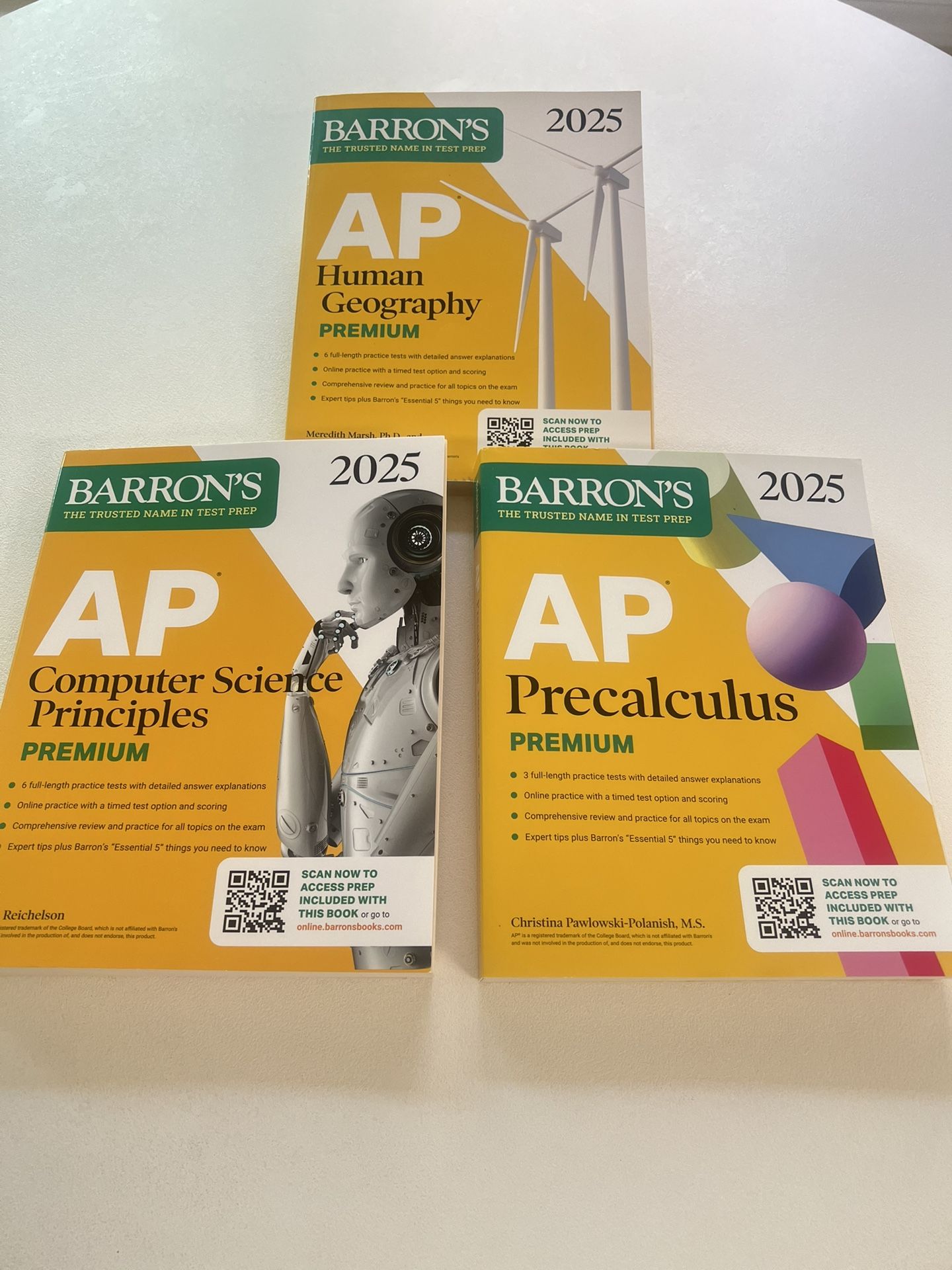 Barron’s AP Precalculus, Computer Science Principles, Human Geography (Premium 2025)