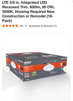 Halo 5/6 in. LED Recessed Trim 18-Pack