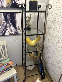 5tier Metal/glass Sturdy Shelf