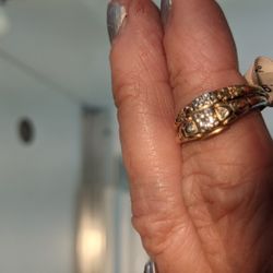 Solid Gold Antique Wedding Set