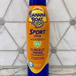 Banana Boat Sport Ultra SPF 65 Sunscreen Spray, 6oz. New