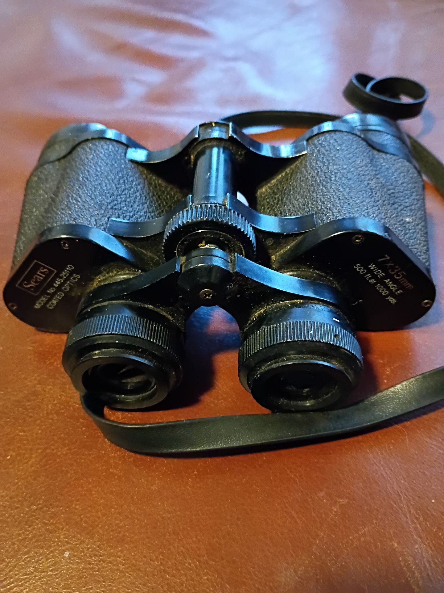 Vintage Sears 7x35mm wide angle binoculars with carrying strap