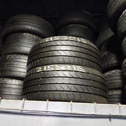 Pair 215/50/15 Dunlop  used