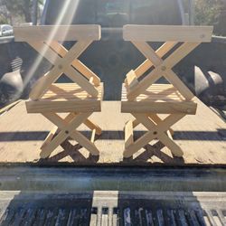 Folding Burlywood Table/Stool