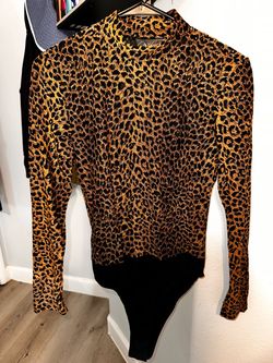 Leopard Print Long Sleeve Bodysuit