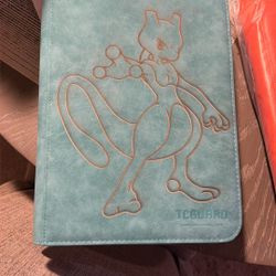Teal binder Featuring Bubble Mew And Mewtwo 9 Pocket