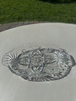 Vintage glass divided dish