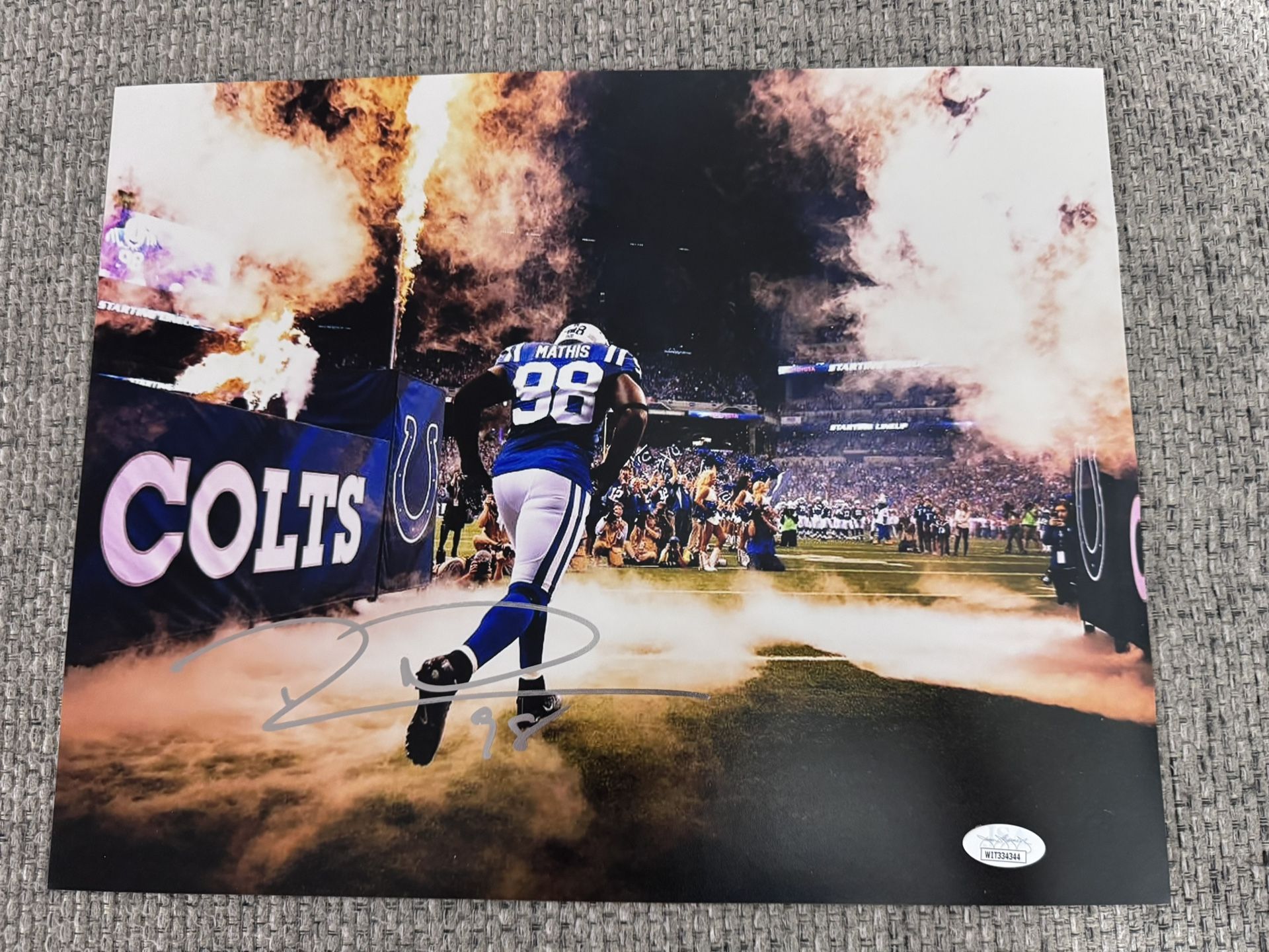 Robert Mathis Signed Autograph 11x14 Photo - JSA Coa Sticker Only - Indianapolis Colts