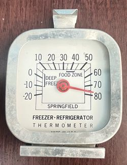 Vintage “Springfield” Freezer/ Refrigerator Thermometer Dial Gauge.