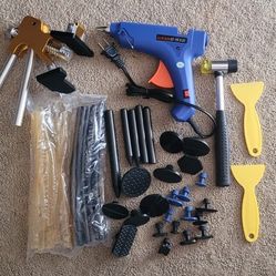 Gliston Auto Dent Puller Kit - Adjustable Golden Dent Remover Tools Paintless Dent Repair Kit Dent Lifter Puller for Car Large & Small Ding Hail Dent 