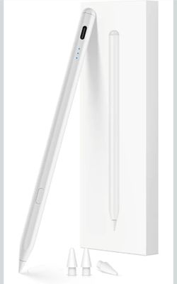 Stylus Pen for iPad 2018-2026, USB-C Fast Charging Pencil, Pixel-Perfect Tilt Sensitivity