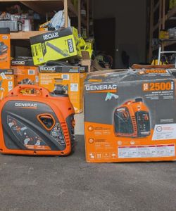 Generac 2500 Watt Recoil Start Gasoline Portable Inverter Generator with COSense – Used