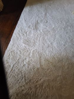 White plush area rug