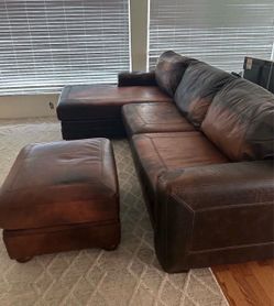 Sectional L couch real leather