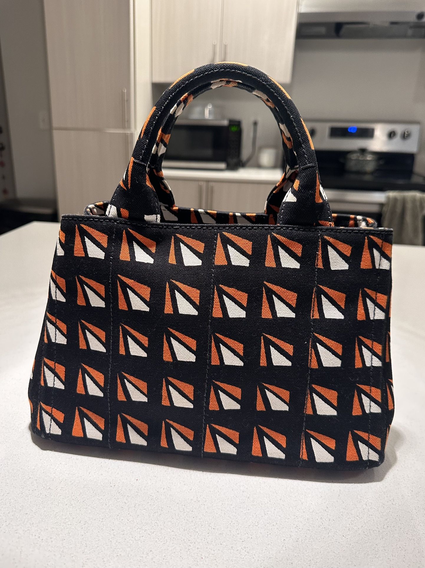 AUTHENTIC PRADA CANAPA PRINTED SATCHEL