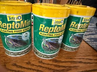 3 sealed containers of turtle food