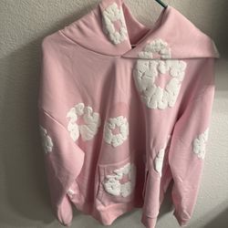 Pink Denim Tear Hoodie