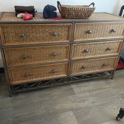 Wicker Dresser And Night Stands