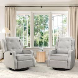 Swivel Rocking Chairs Rocking Recliners Brand New Inside The Box Light Gray Two-piece Recliner
