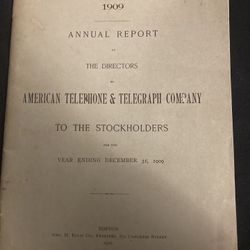 1909 Pamphlet American Telephone And Telegraph Company