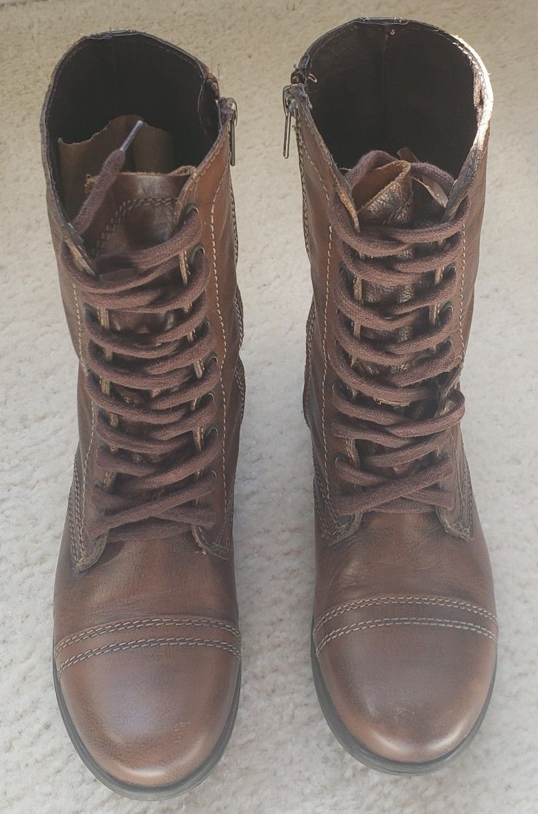 Steve Madden Trooper Brown Leather Boots