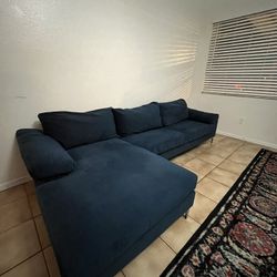 Blue Sofa With Chaise