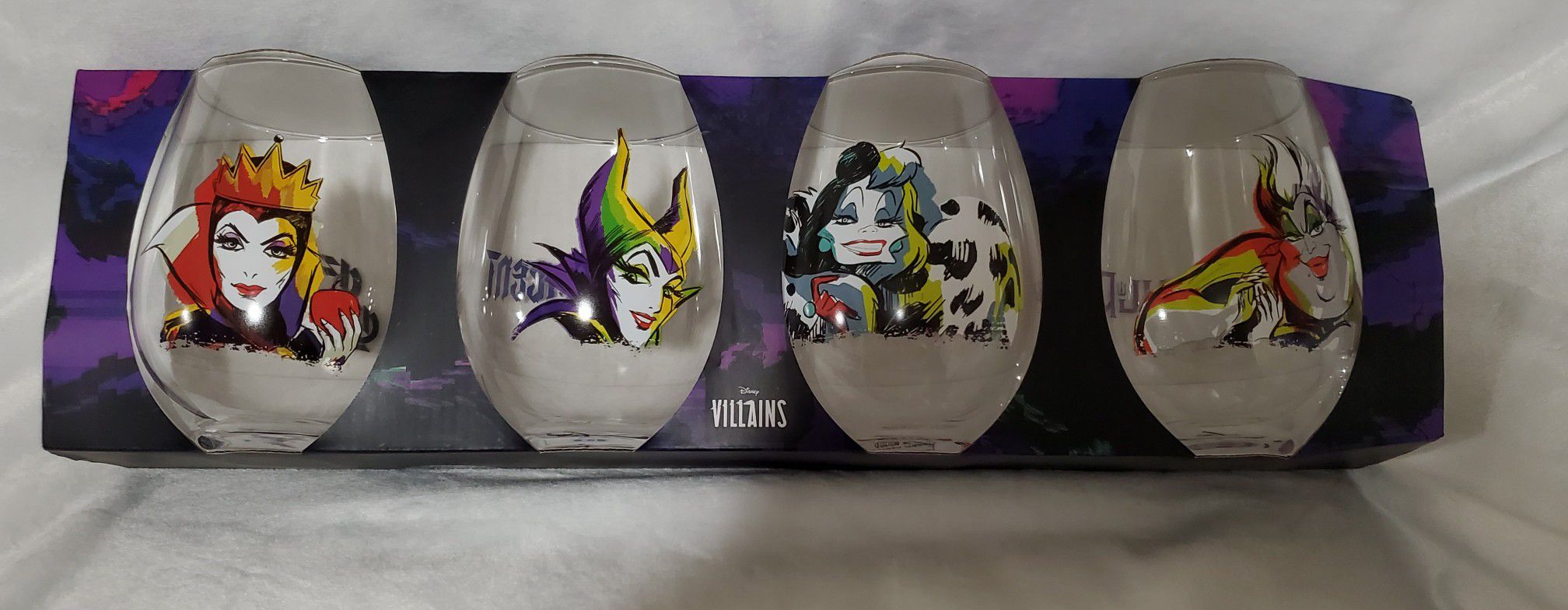 Disney Villains set of 4 stemless glasses 