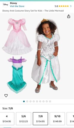 Disney Deluxe Ariel / Little Mermaid Costume,  Size 7/8