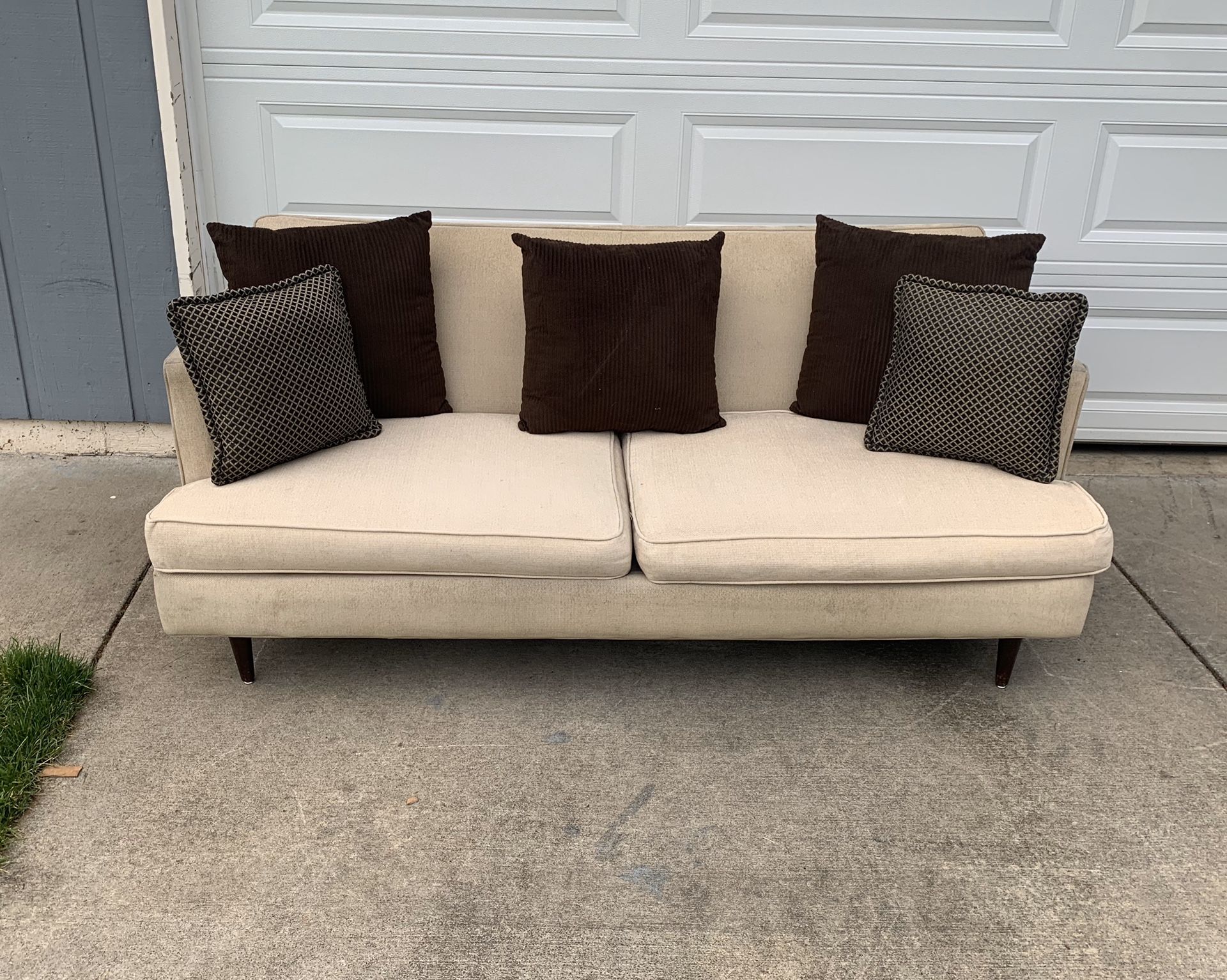 Modern and cozy mid century style couch