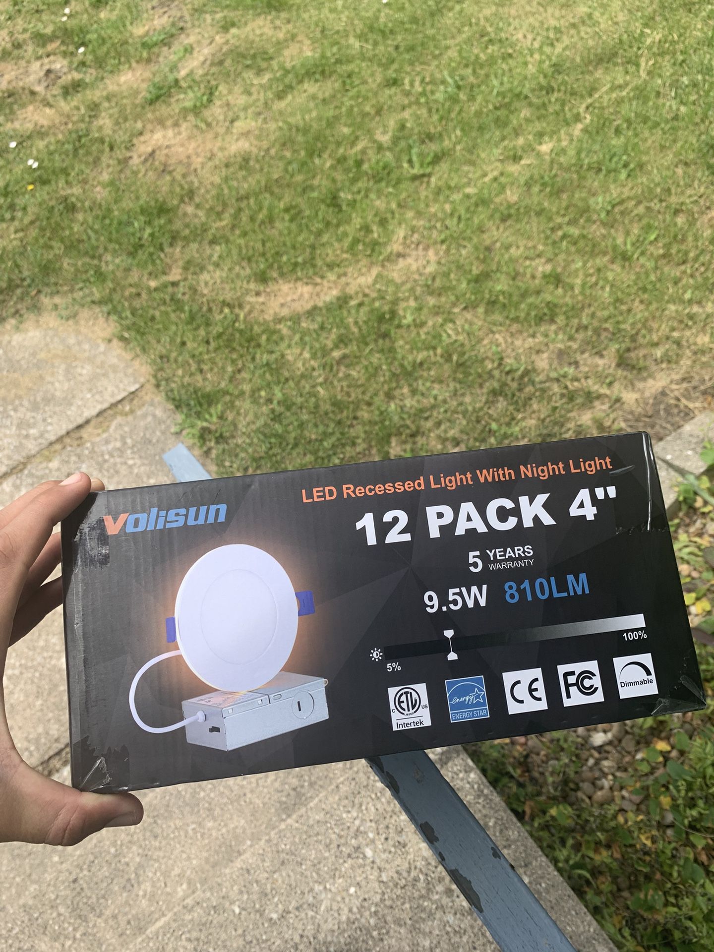 Volisun 4” LED Recessed Lighting with Night Light - 12 Pack, 9.5W, 810LM, Dimmable, Energy Star