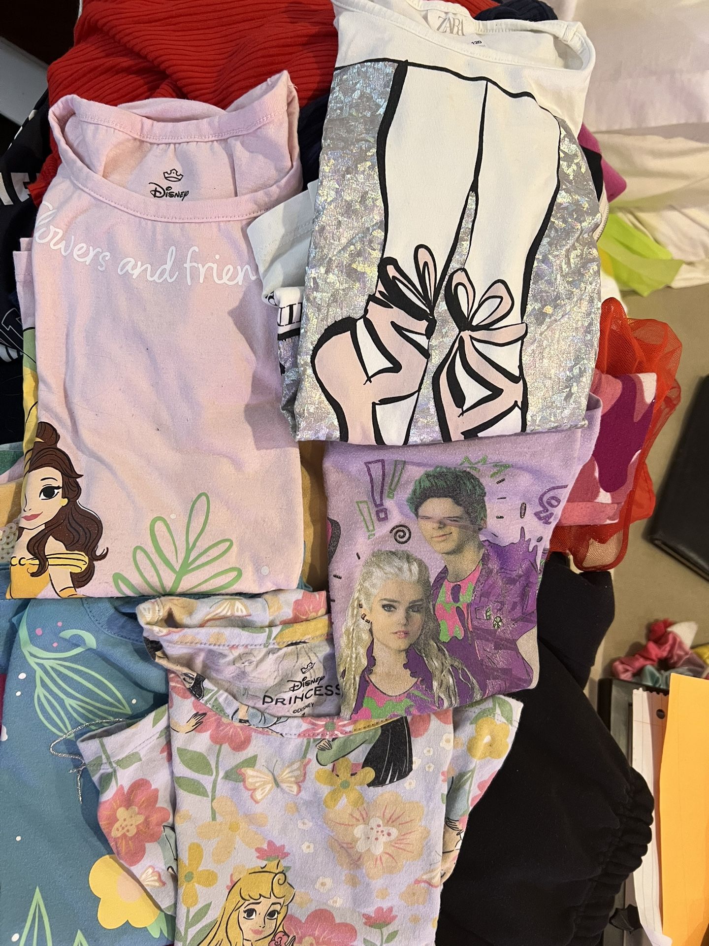 Girls 7 Full Bag of Clothes & Shoes Zara Disney Tommy