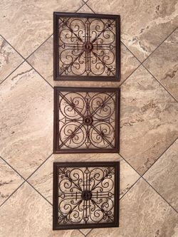 14.5”x14.5” Metal Home Decor Set of 3
