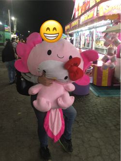 Giant 32” HELLO KITTY AXOLOTL 18" PLUSHY