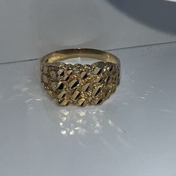 REAL 14K GOLD NUGGET RING