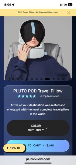 Pluto travel pillow