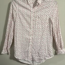 Cute Blouse With Beautiful Hearts.  Size Small 