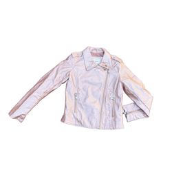 Ci Sono Kids Cavalini Girls Pink Faux Leather Zip Front Short Jacket Size 12