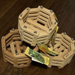6 in. Octagon Wood Hanging Basket