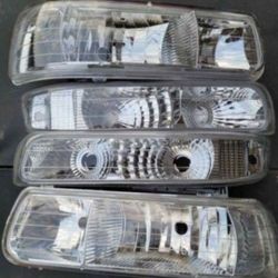 99-02 Silverado 00-06 Suburban Tahoe Headlights Luces Faros Calaveras Micas Faroles Headlamps Chevy